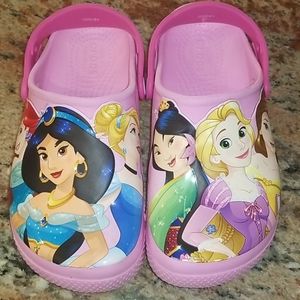 Like new! Girls princess crocs